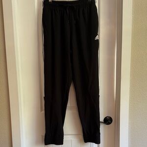 Adidas Men’s 3 Stripe Athletic Pants Size Large Black W/White Stripe